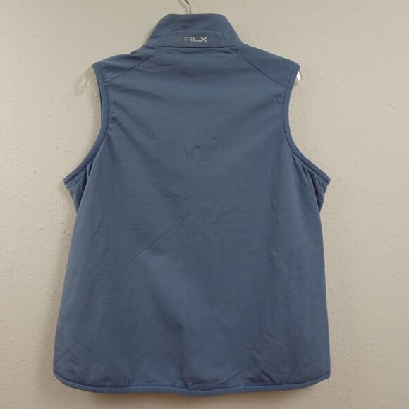 RLX Ralph Lauren Golf Vest Women's Size L Blue Full Zip Wicking Sleeveless - Picture 5 of 11